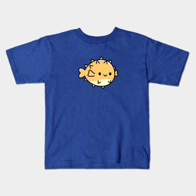 Puffer Fish Kids T-Shirt by littlemandyart